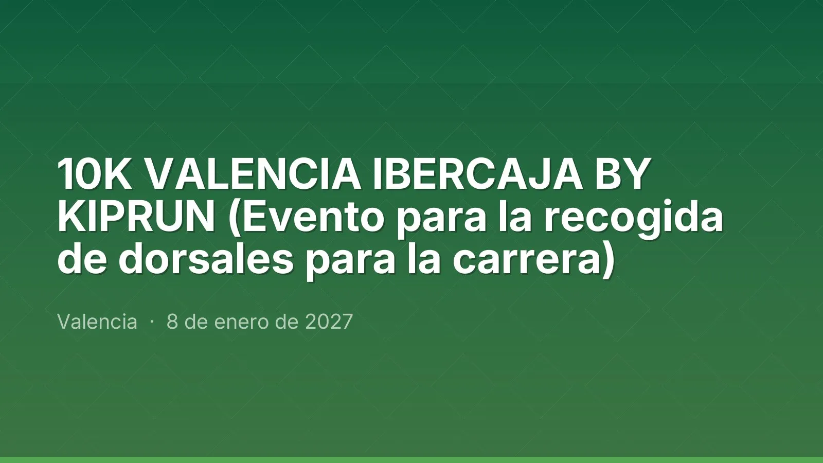 10K VALENCIA IBERCAJA BY KIPRUN (Evento para la recogida de dorsales para la carrera)