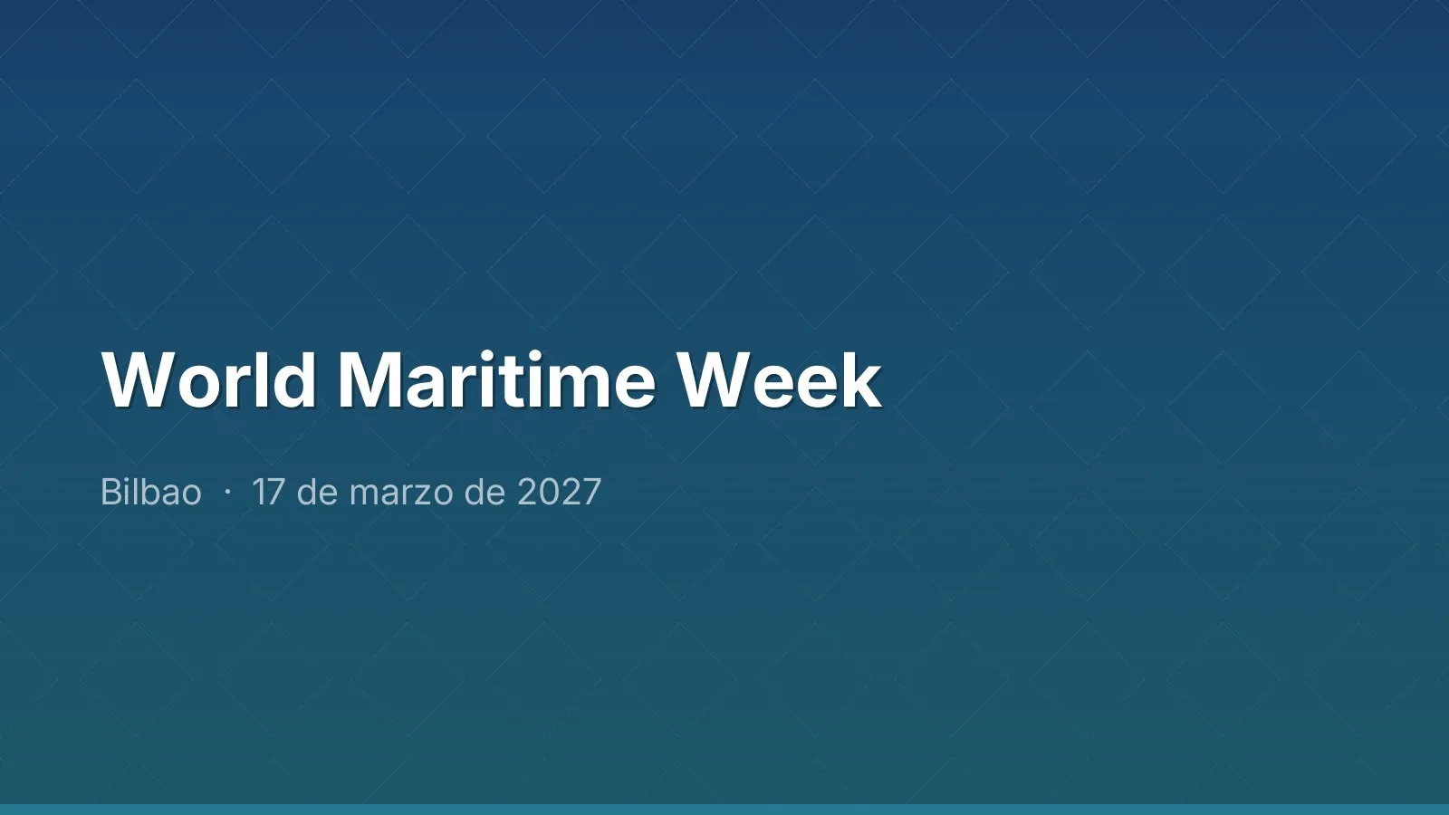 World Maritime Week