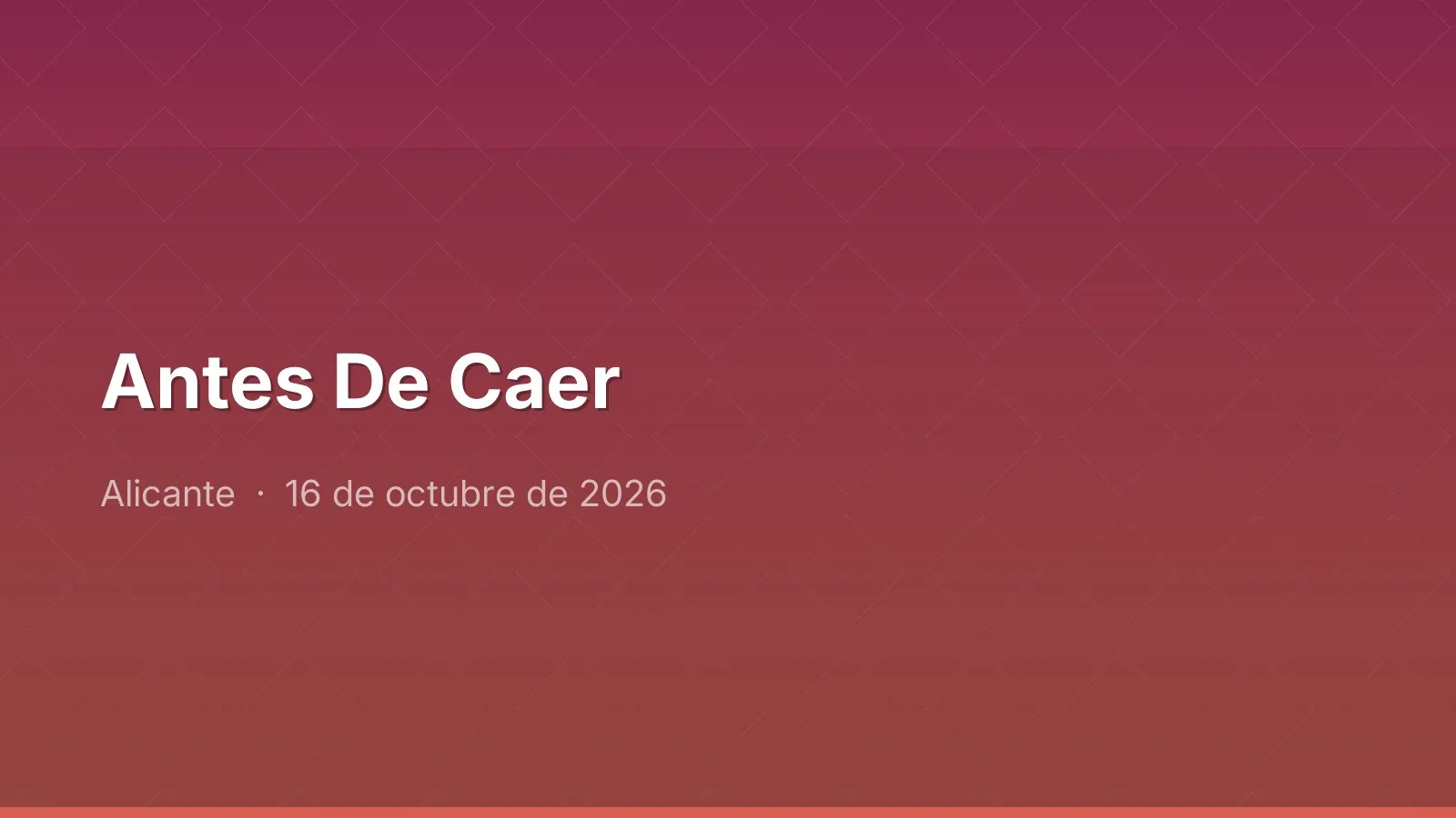 Antes De Caer