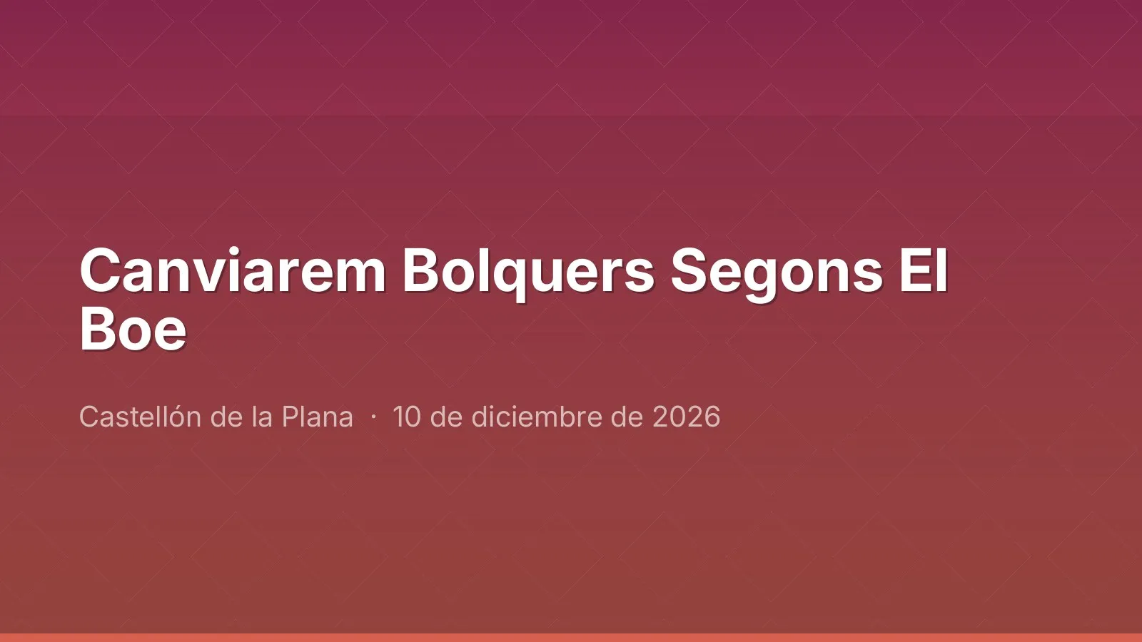 Canviarem Bolquers Segons El Boe