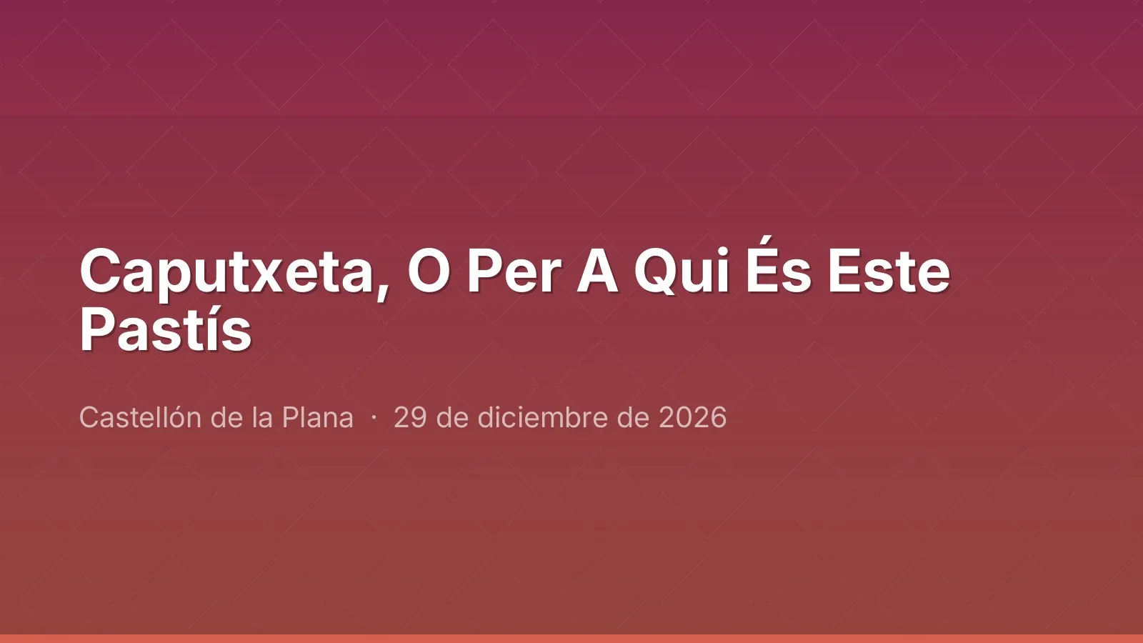 Caputxeta, O Per A Qui És Este Pastís