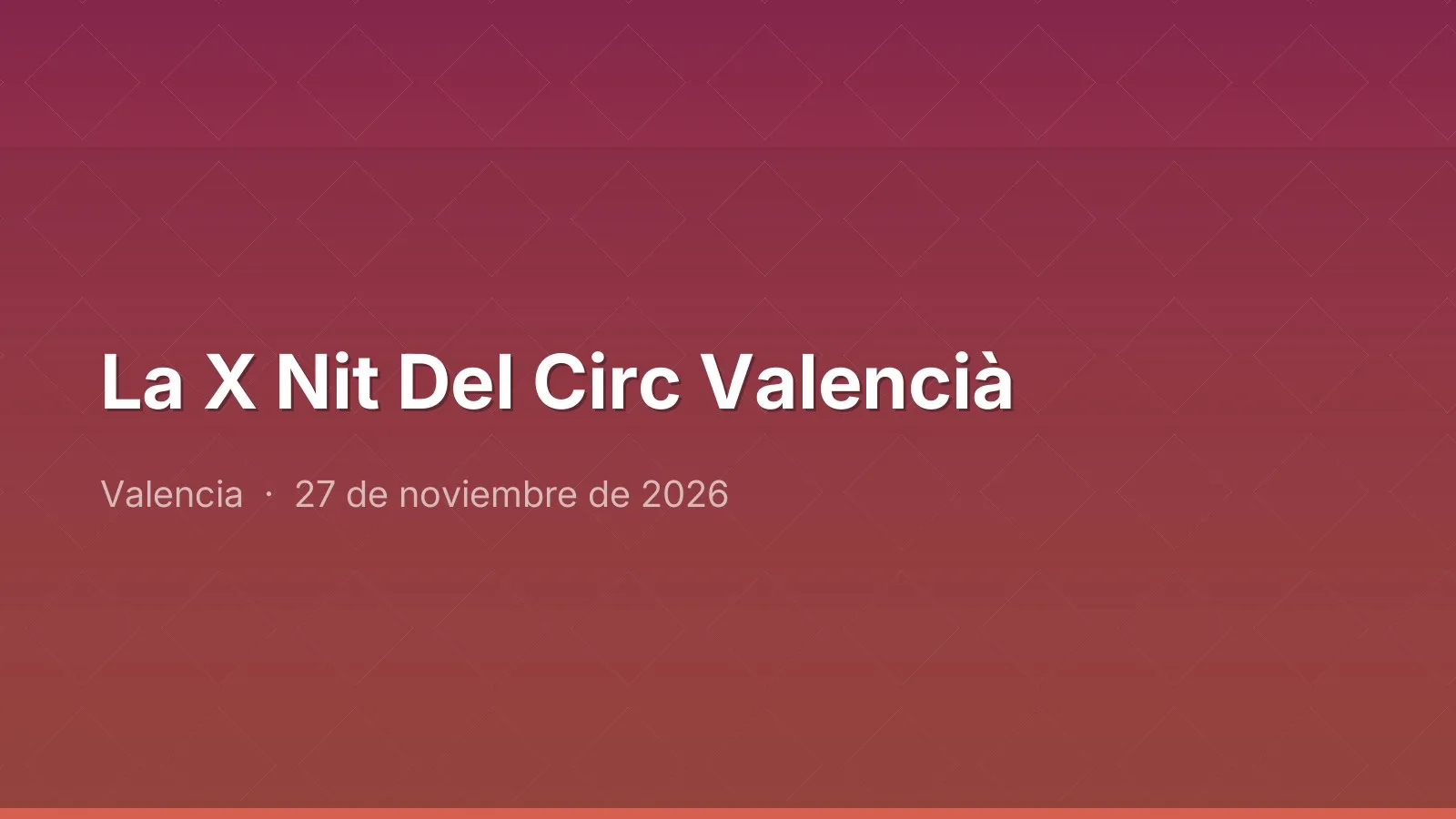 La X Nit Del Circ Valencià