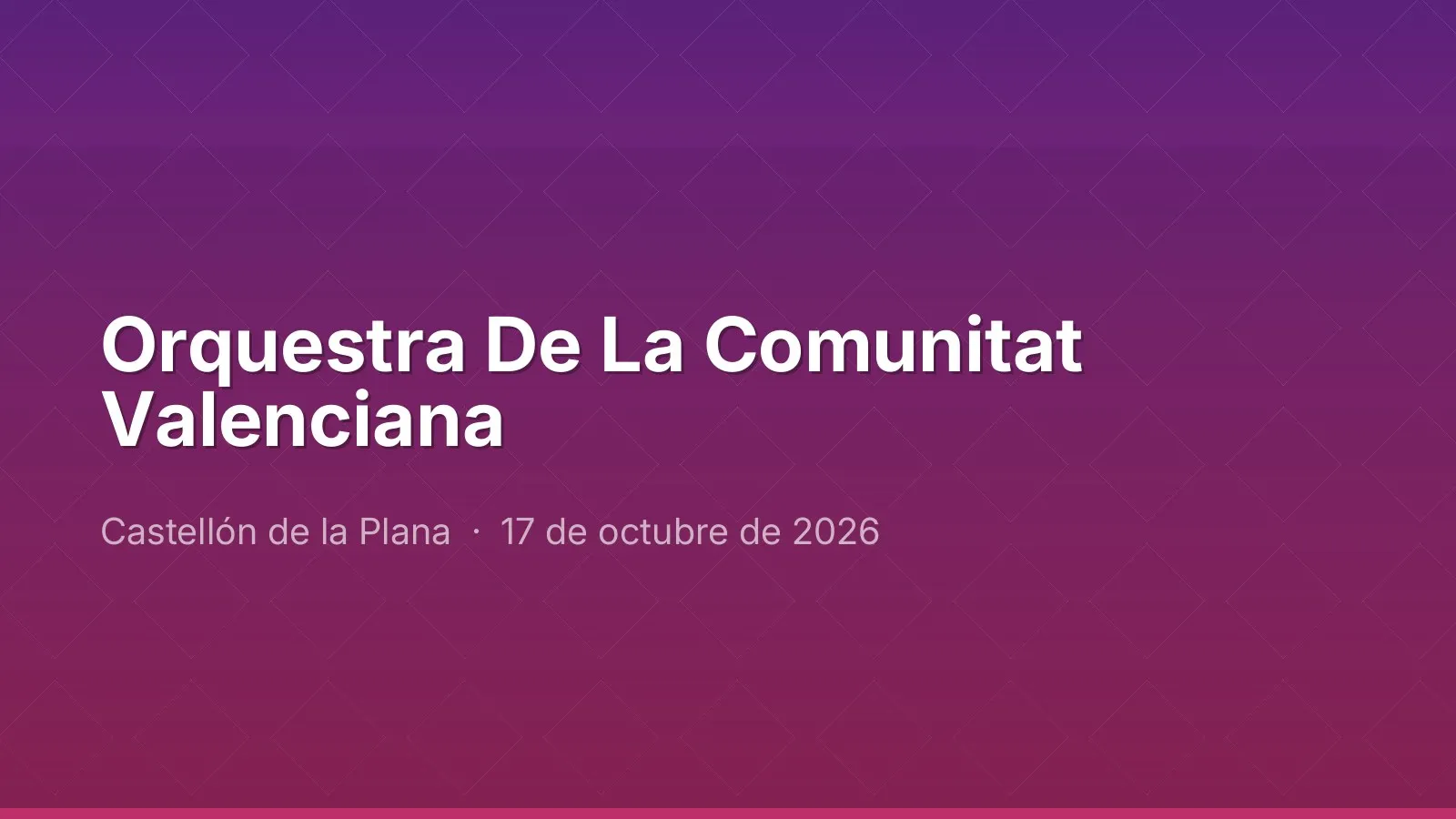 Orquestra De La Comunitat Valenciana