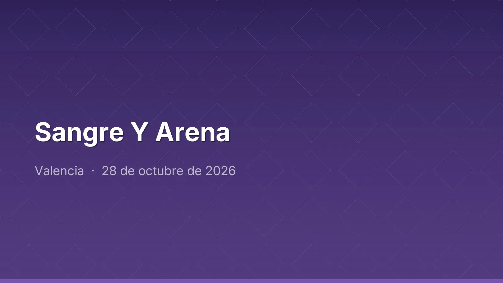 Sangre Y Arena