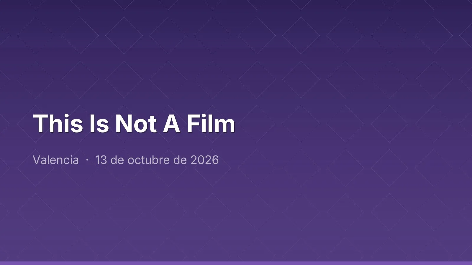 This Is Not A Film