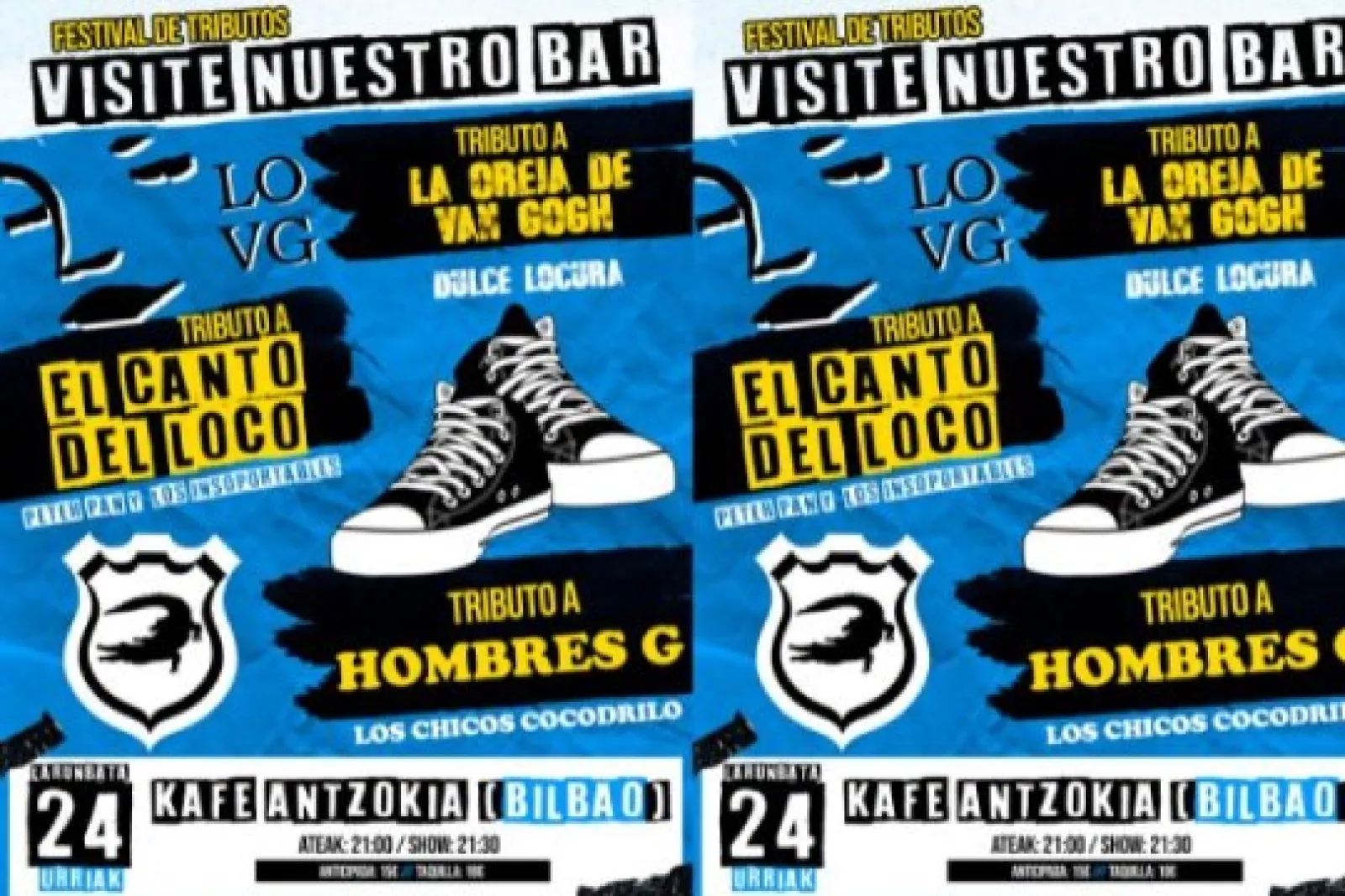 "مهرجان فرق التحية: Visite Nuestro Bar": DULCE LOCURA + PETER PAN Y LOS INSOPORTABLES + LOS CHICOS COCODRILO