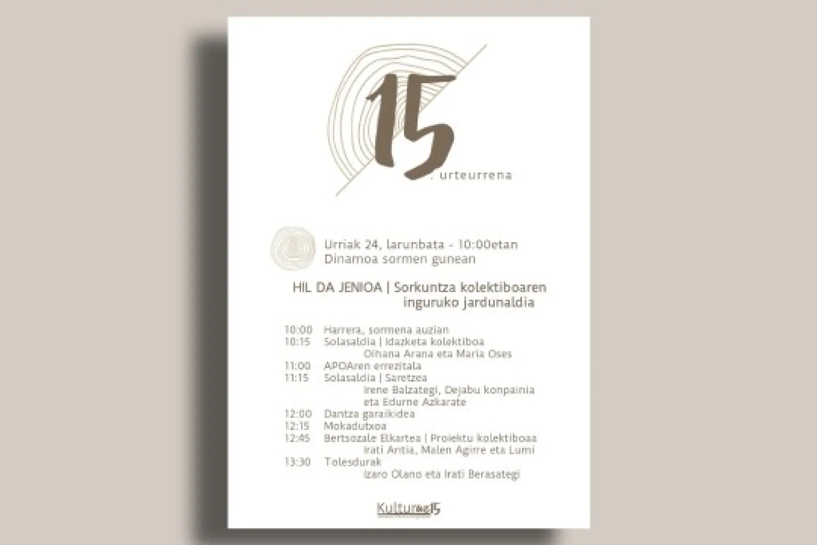 "Hil da Jenioa", sorkuntza kolektiboaren inguruko jardunaldia