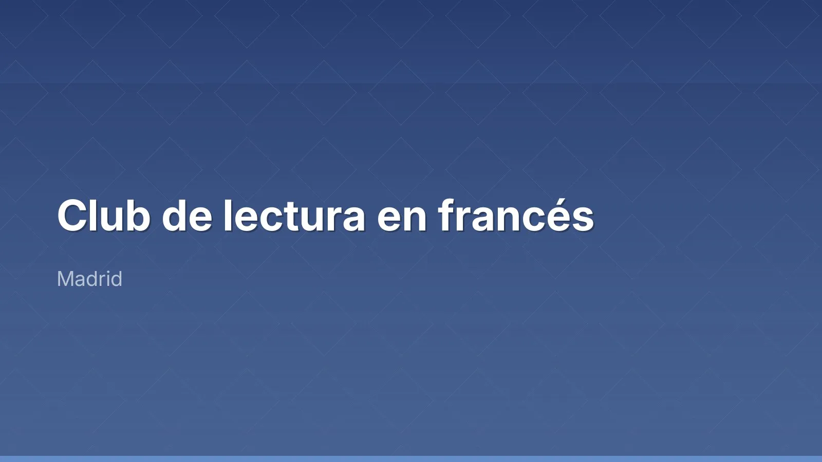 Club de lectura en francés