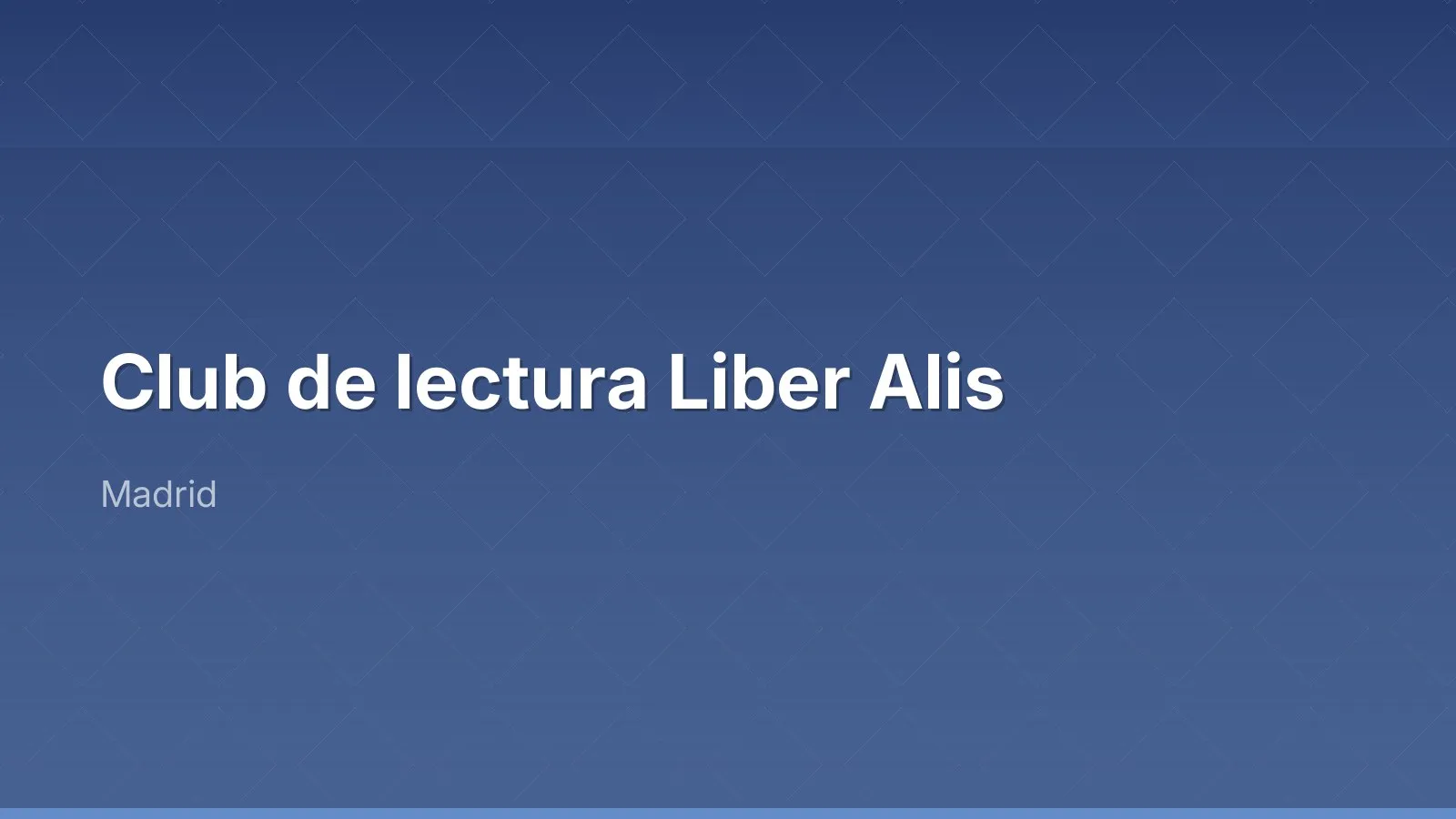 Club de lectura Liber Alis