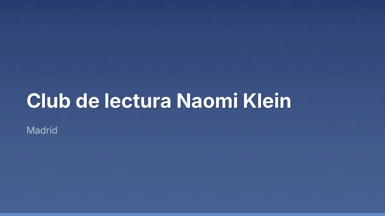 Club de lectura Naomi Klein