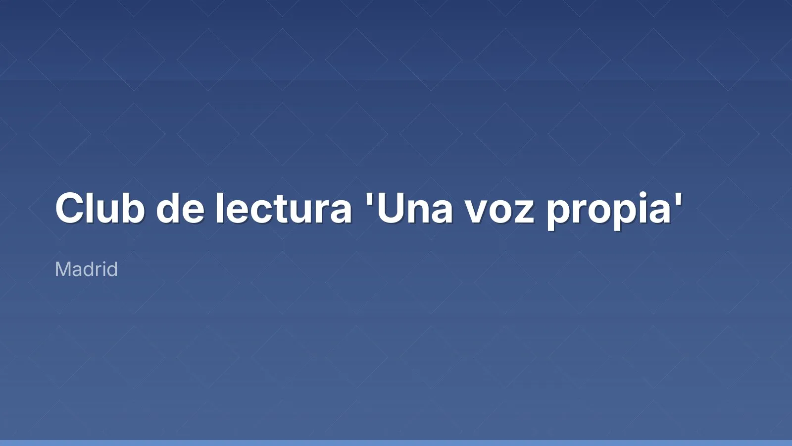 Club de lectura 'Una voz propia'