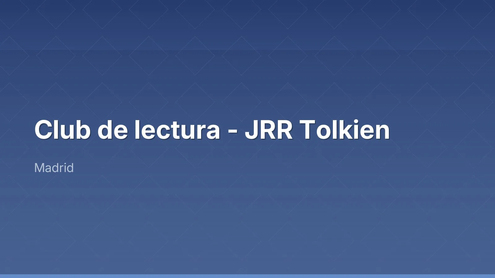 Club de lectura - JRR Tolkien