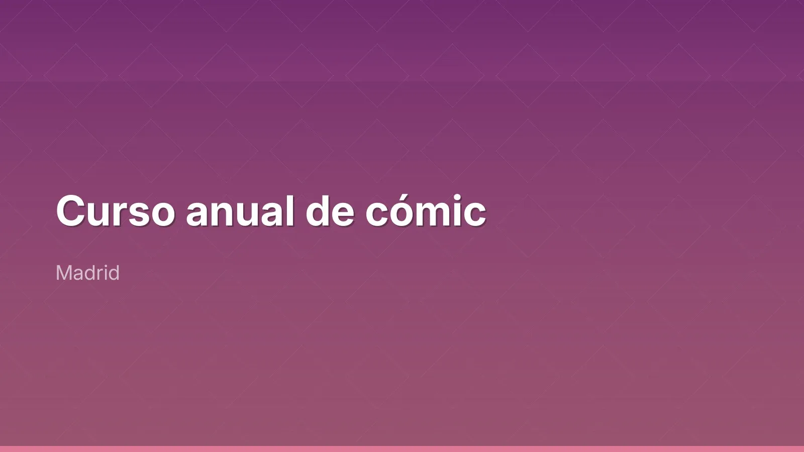 Curso anual de cómic