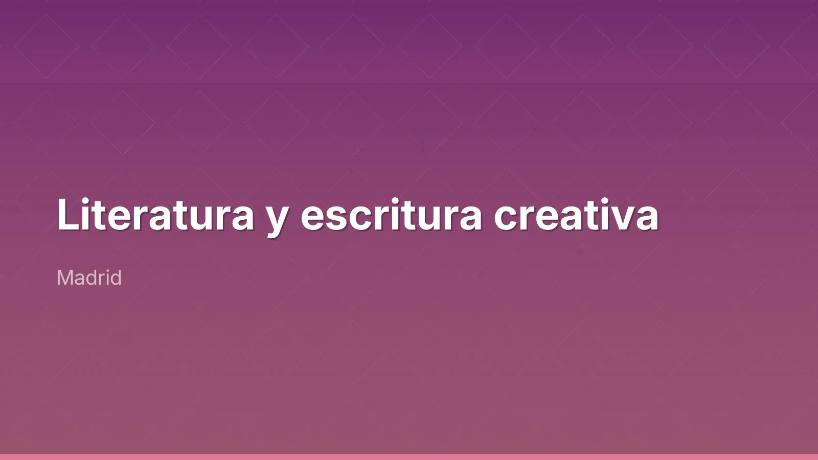Literatura y escritura creativa