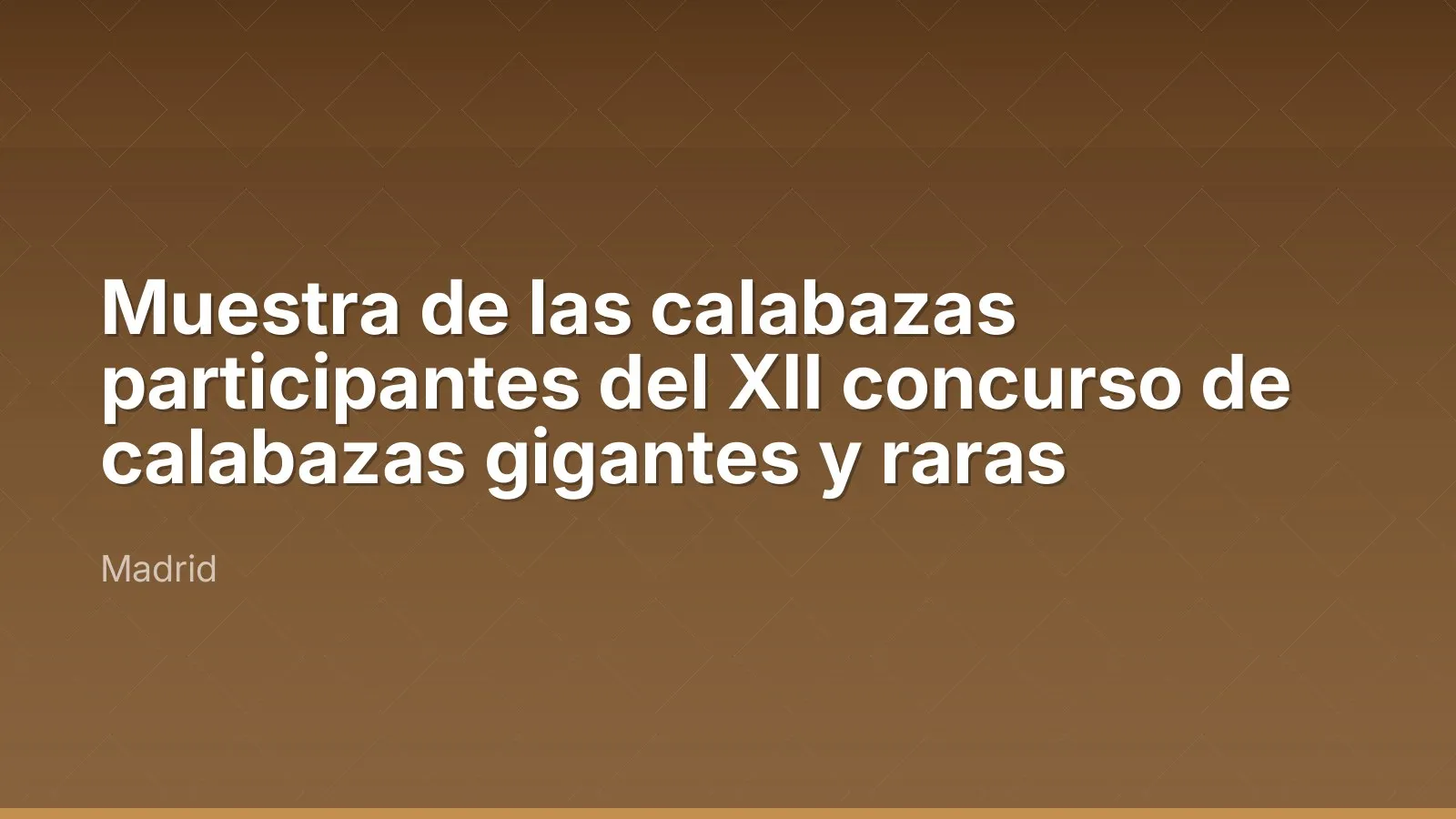 Muestra de las calabazas participantes del XII concurso de calabazas gigantes y raras