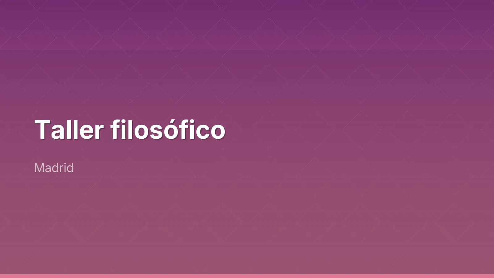 Taller filosófico