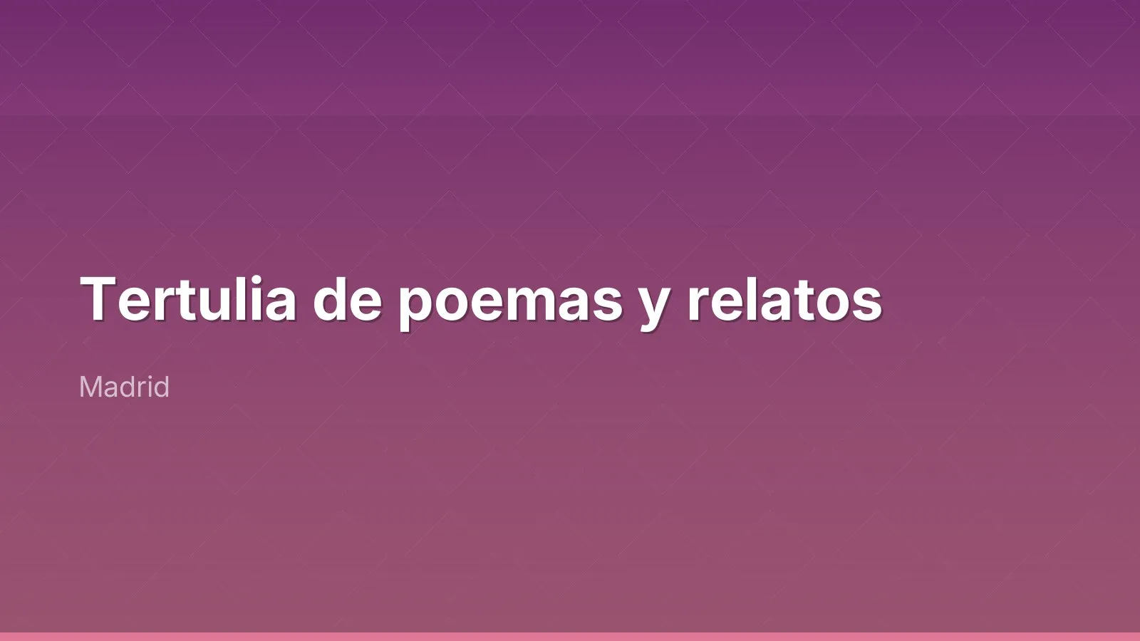 Tertulia de poemas y relatos