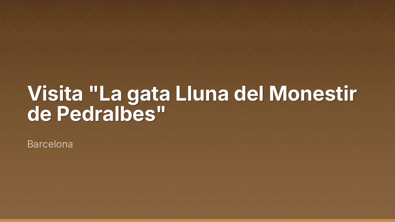 Visite "La gata Lluna del Monestir de Pedralbes"