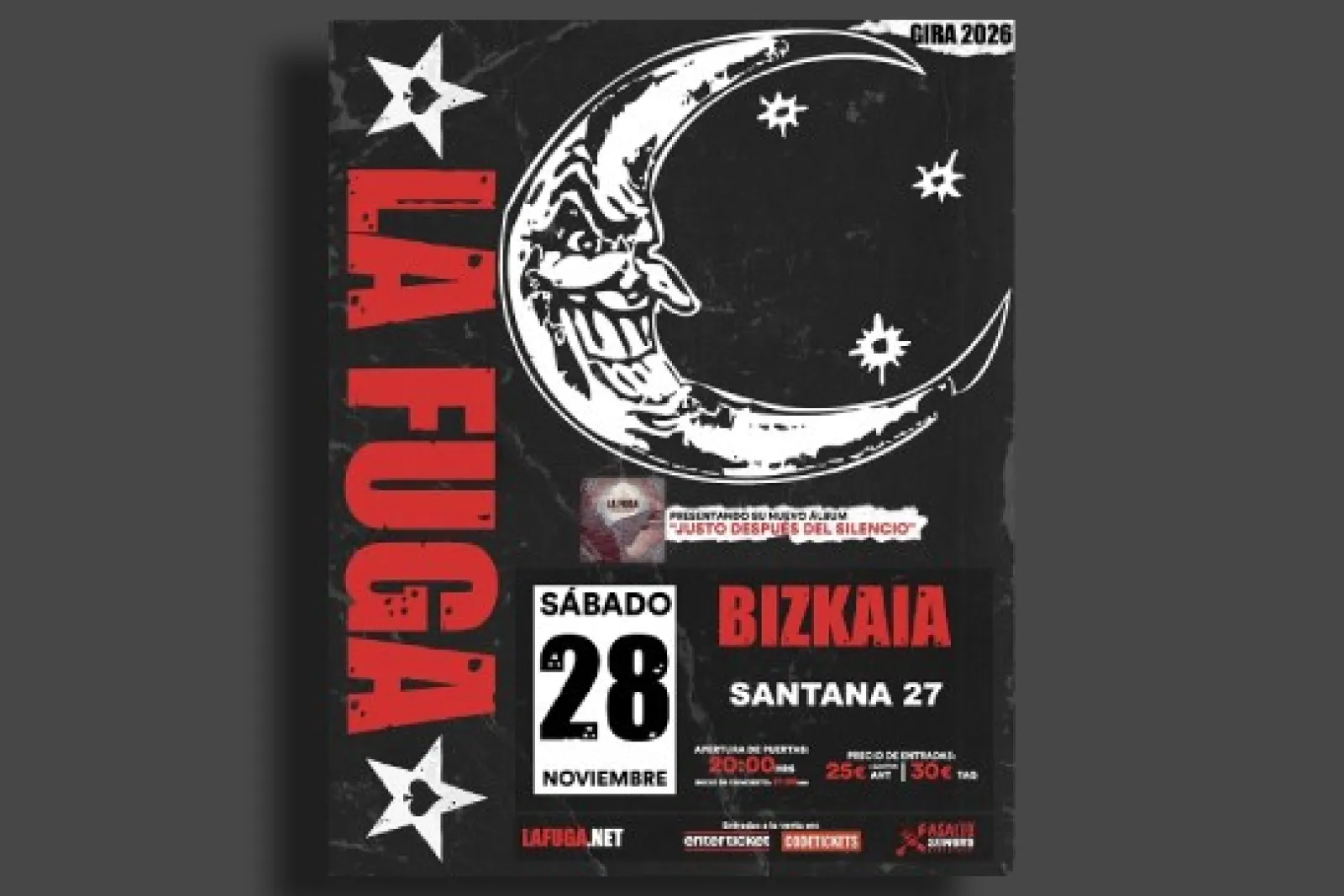 Entradas La Fuga (28 noviembre - Bilbao)