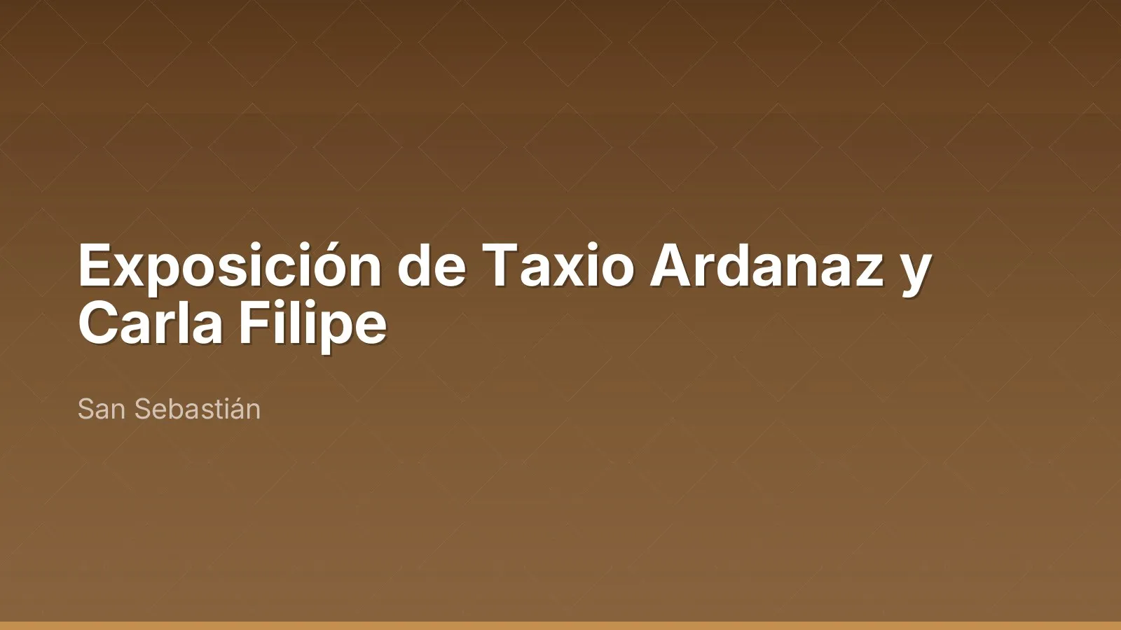 Exposición de Taxio Ardanaz y Carla Filipe
