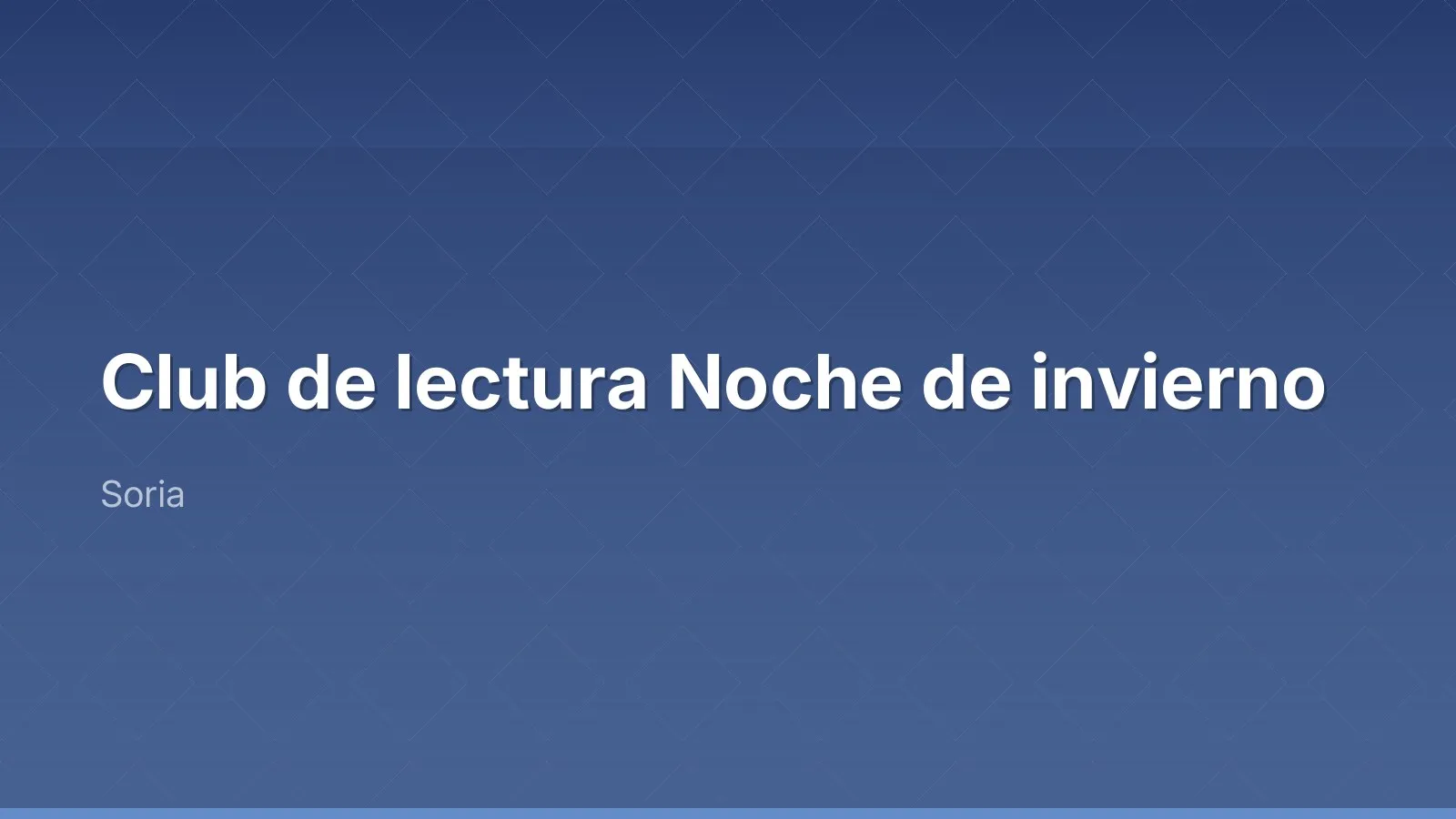 Club de lecture Noche de invierno