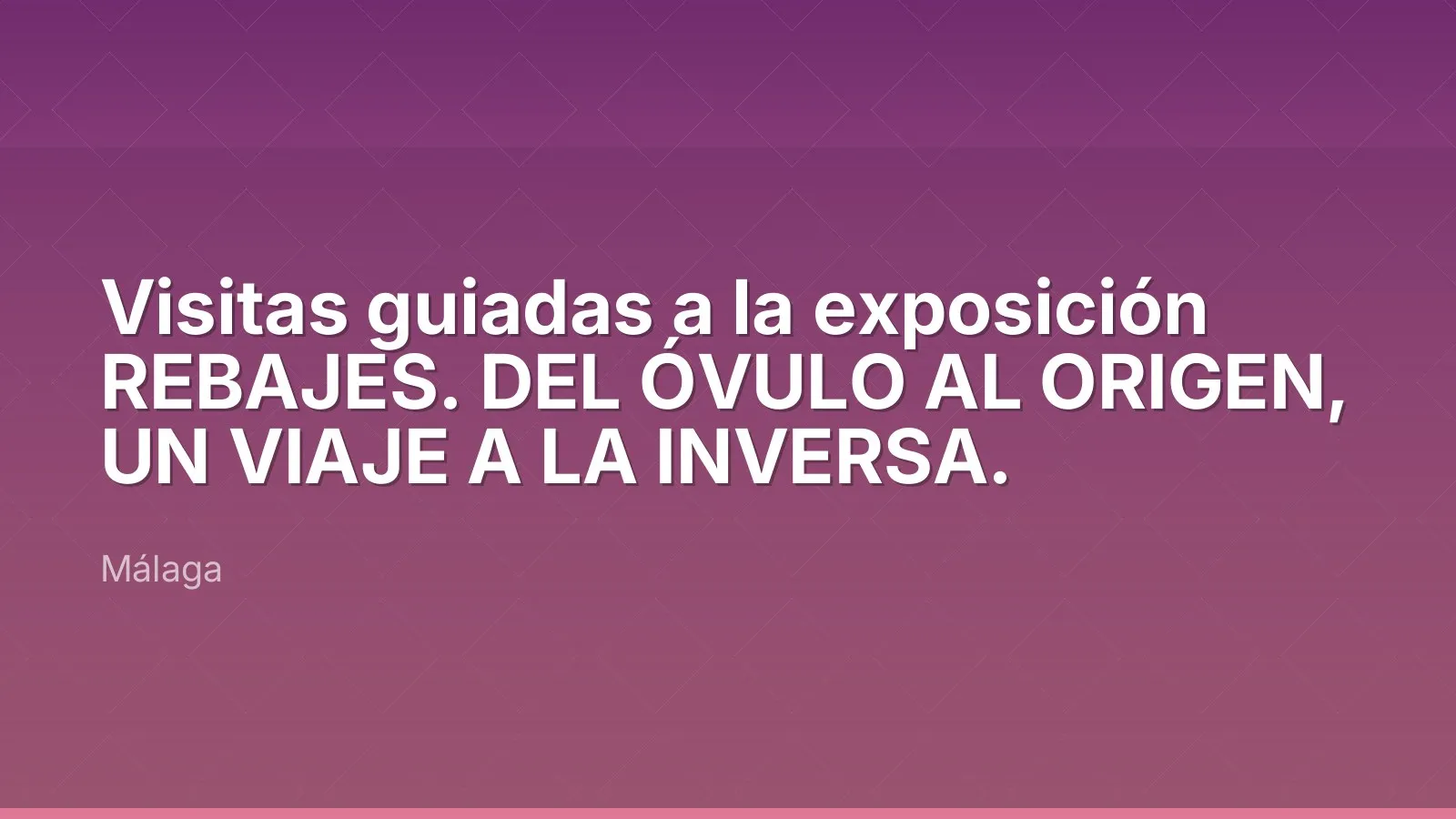 جولات إرشادية في معرض REBAJES. DEL ÓVULO AL ORIGEN, UN VIAJE A LA INVERSA.