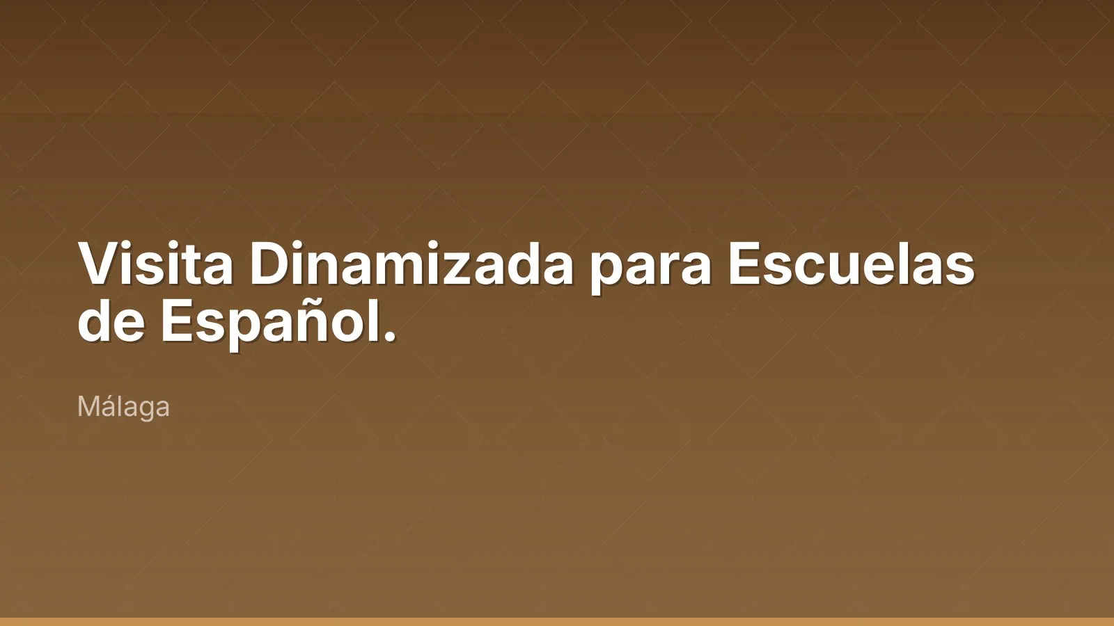 Visita Dinamizada para Escuelas de Español.