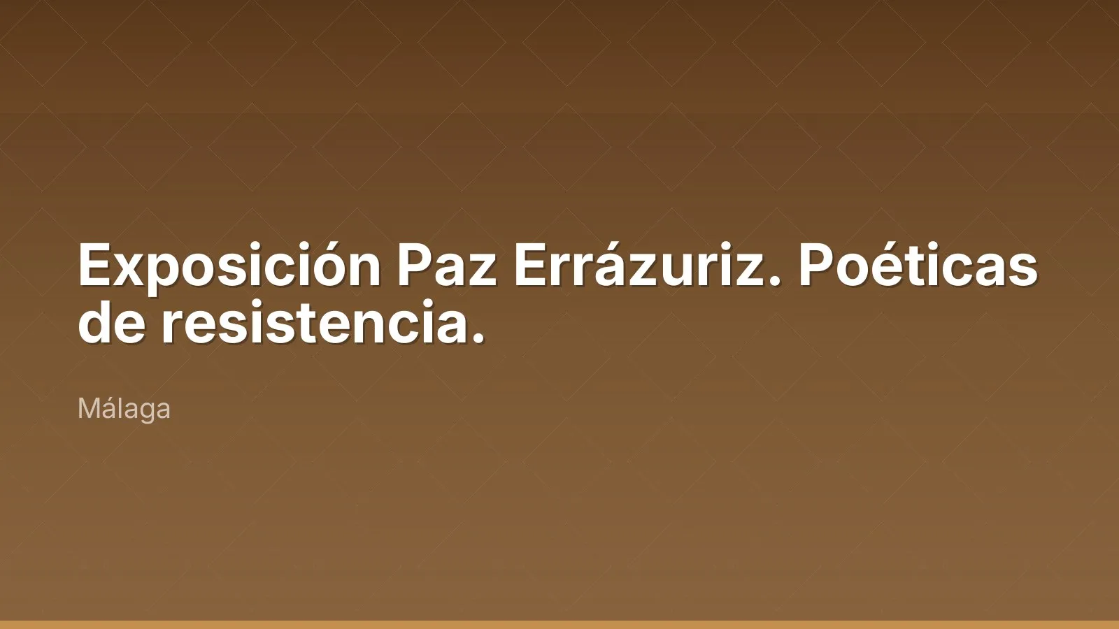 Exposición Paz Errázuriz. Poéticas de resistencia.
