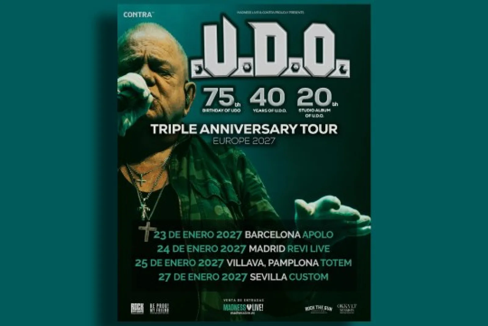 Entradas U.D.O.: "Triple Anniversary Tour" (Sala Totem)