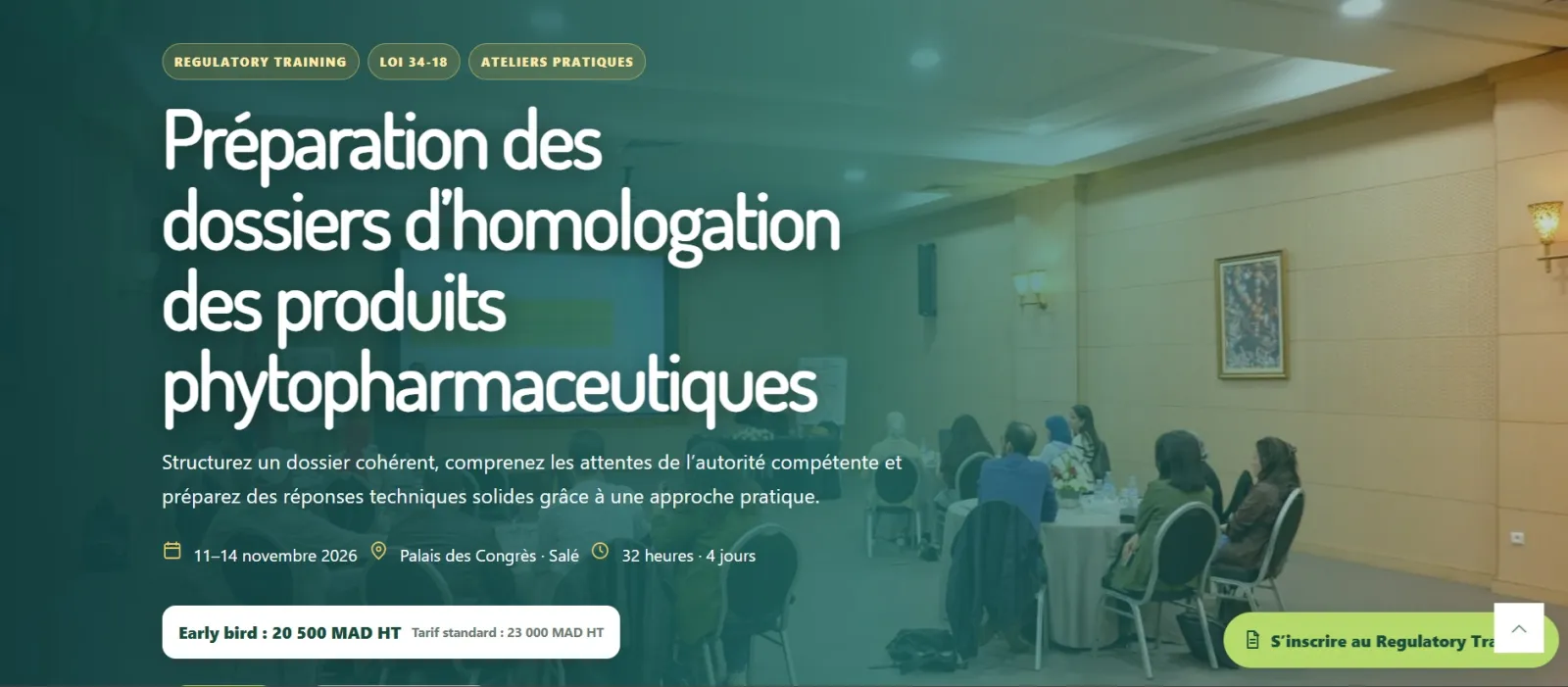 Formation homologation 2026 — produits phytopharmaceutiques, MCARE Rabat