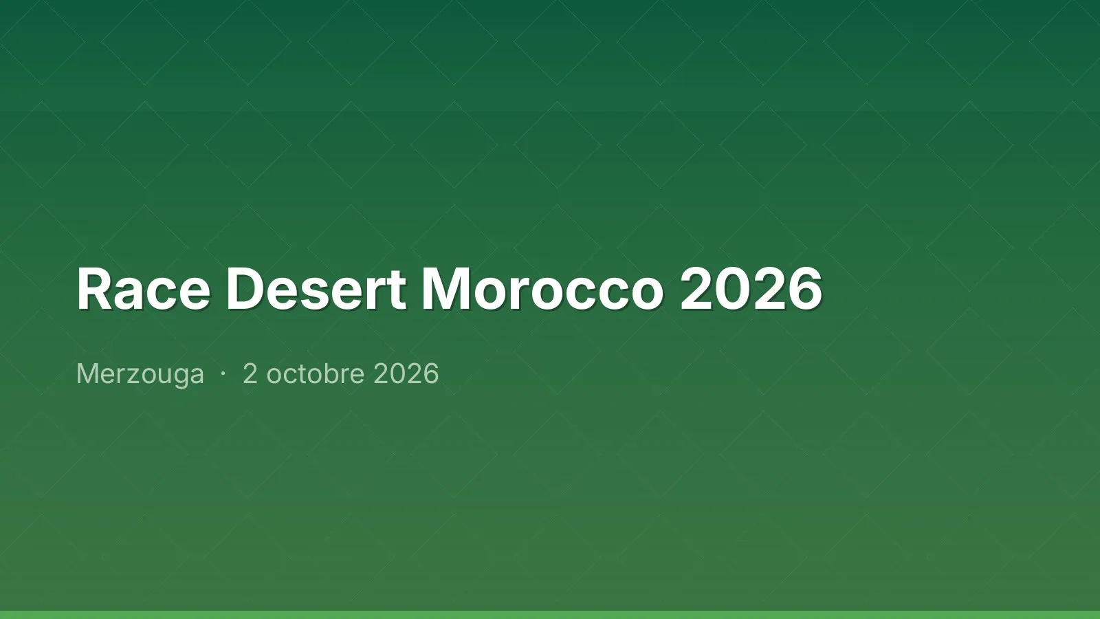 Race Desert Morocco 2026