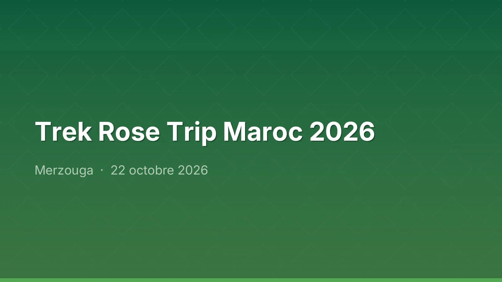 Trek Rose Trip Maroc 2026