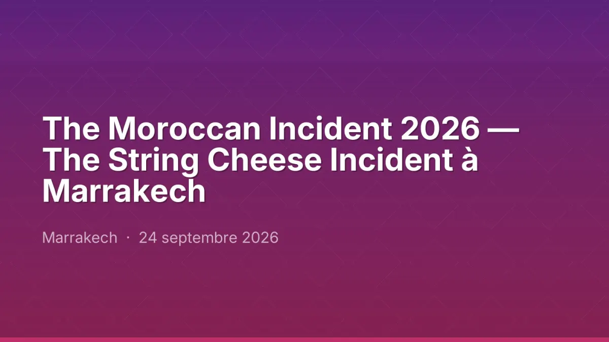 The Moroccan Incident 2026 — The String Cheese Incident à Marrakech