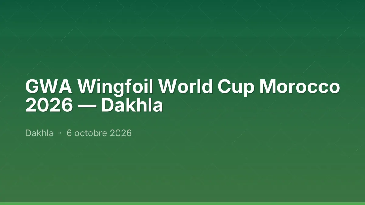 GWA Wingfoil World Cup Morocco 2026 — Dakhla