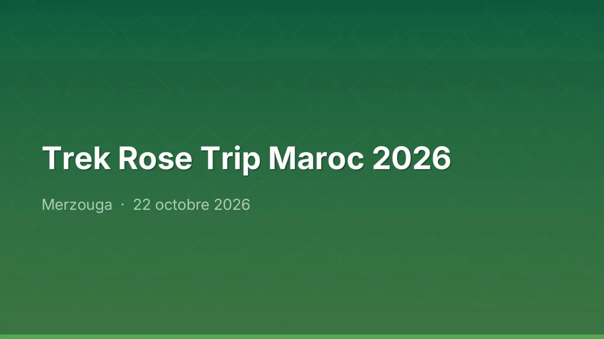 Trek Rose Trip Maroc 2026
