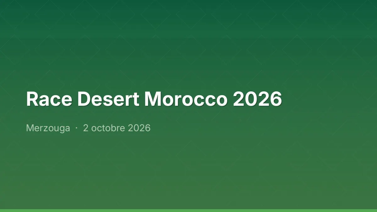 Race Desert Morocco 2026