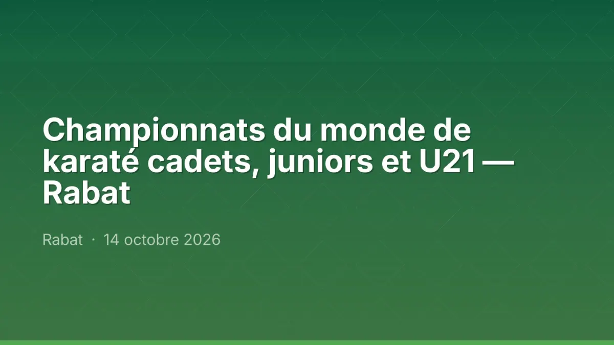Championnats du monde de karaté cadets, juniors et U21 — Rabat