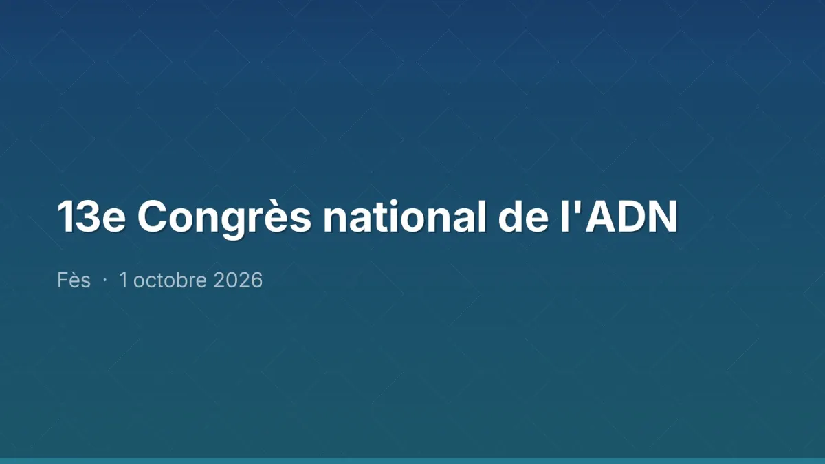 13e Congrès national de l'ADN
