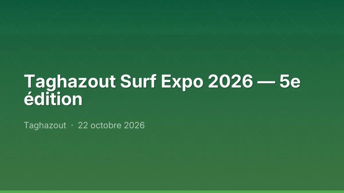 Taghazout Surf Expo 2026 — 5e édition