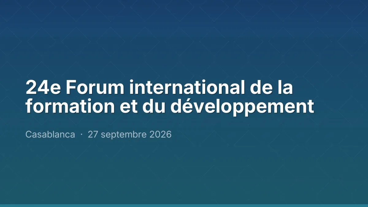 24e Forum international de la formation et du développement