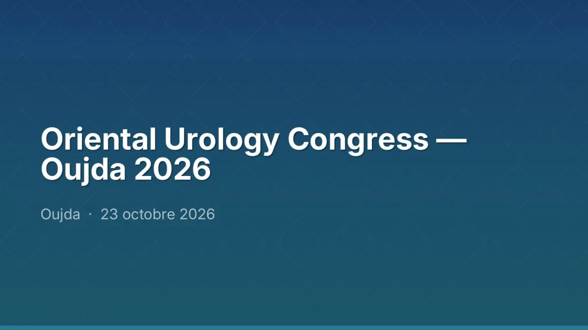 Oriental Urology Congress — Oujda 2026