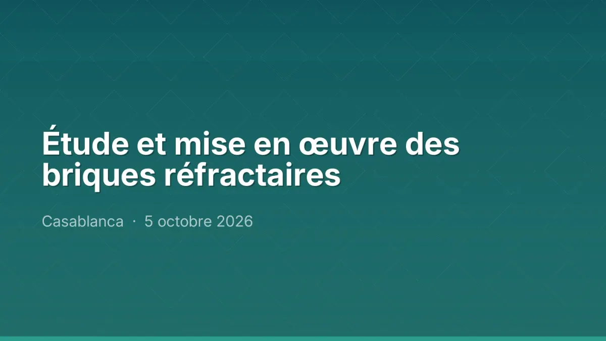 Étude et mise en œuvre des briques réfractaires