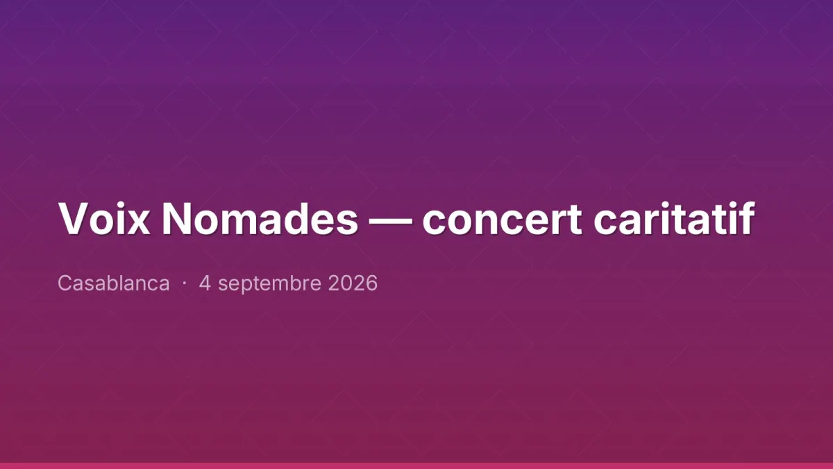Voix Nomades — concert caritatif