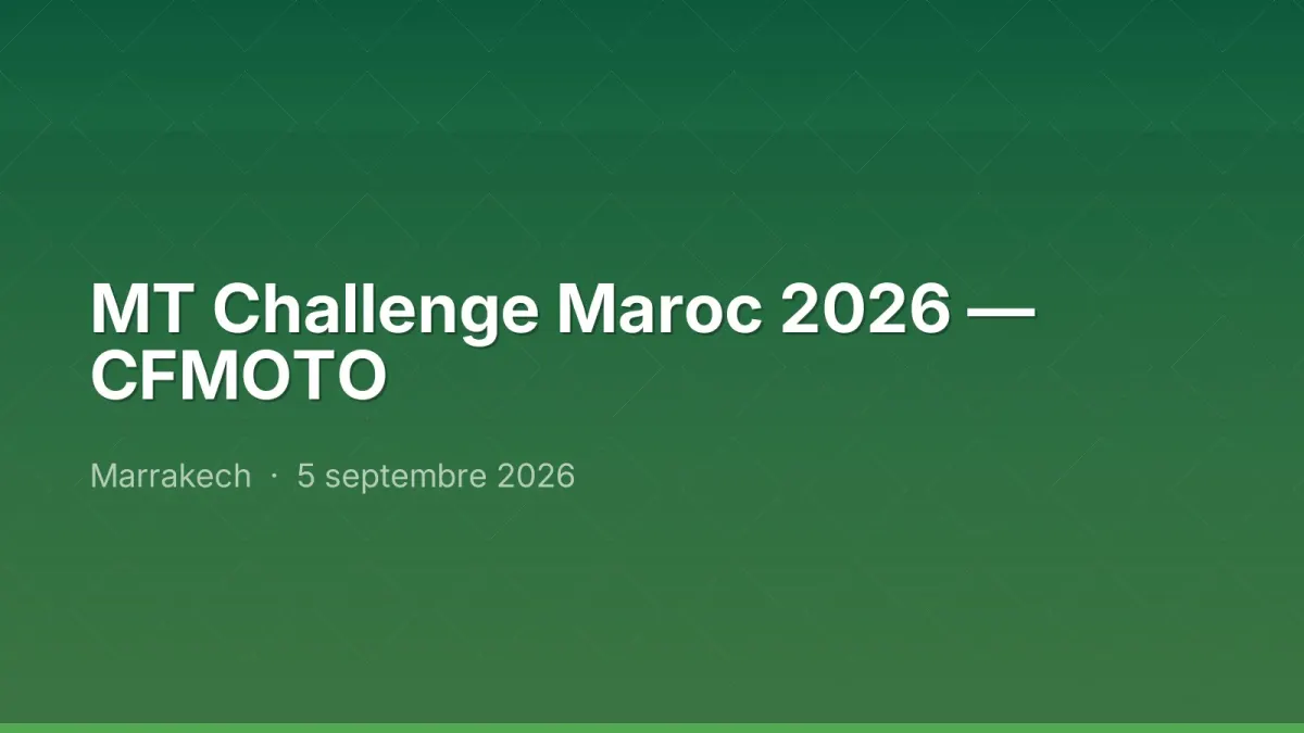 MT Challenge Maroc 2026 — CFMOTO