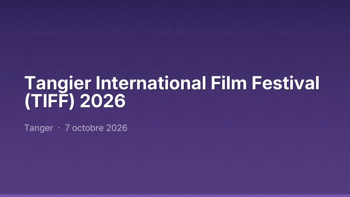 Tangier International Film Festival (TIFF) 2026