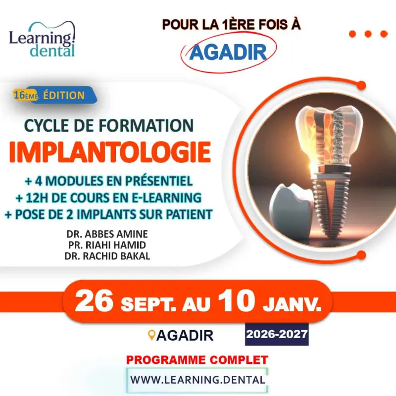 Cycle de formation en implantologie à Agadir — Learning.Dental